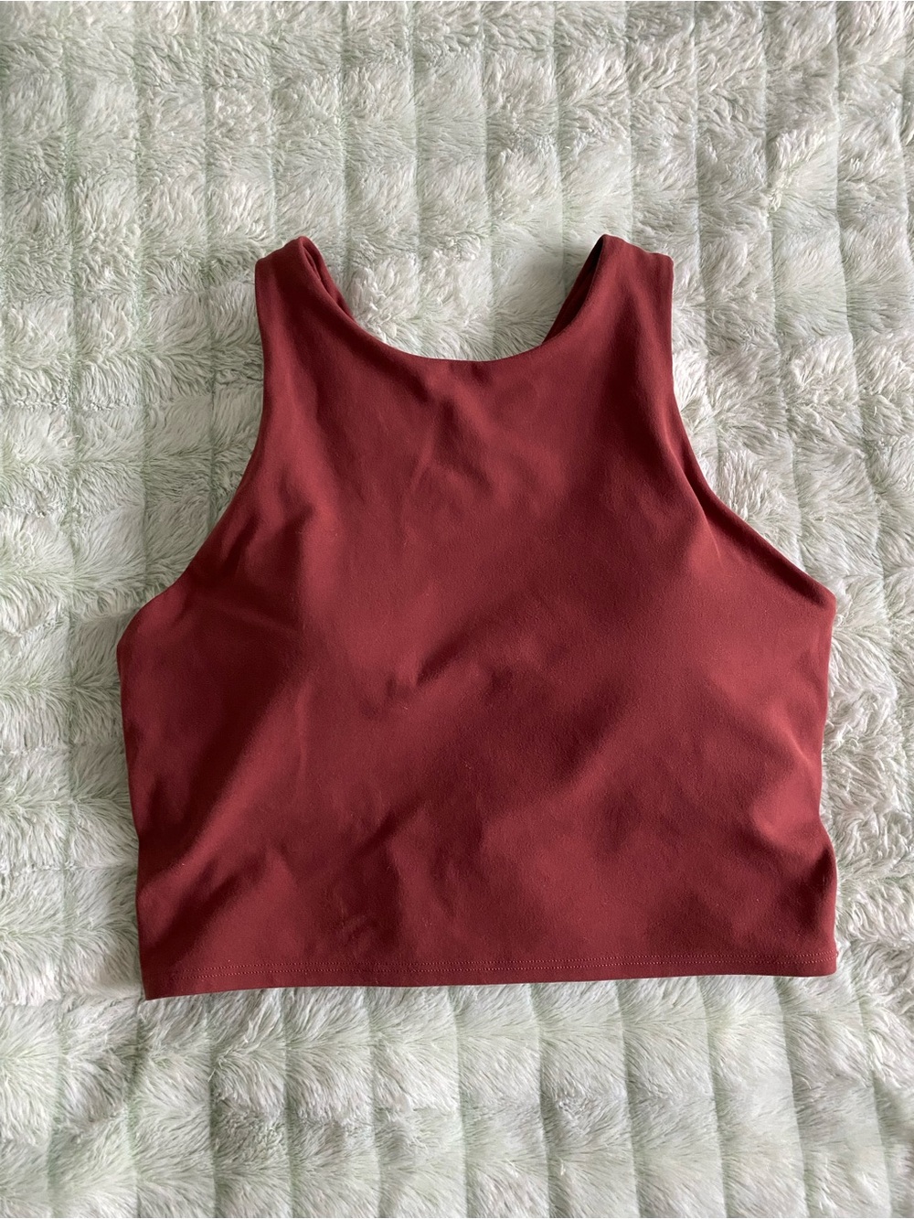 Athleta Women's High Neck Crop Tank Top — Brick Red, Small